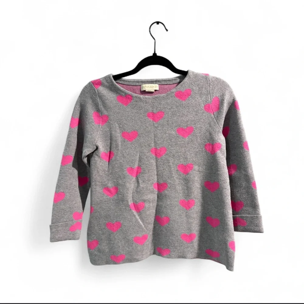 Cynthia Rowley Gray Top with Pink Hearts‎